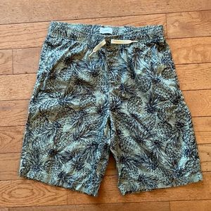 Boys Old Navy Green and Black Pineapple Drawstring Shorts